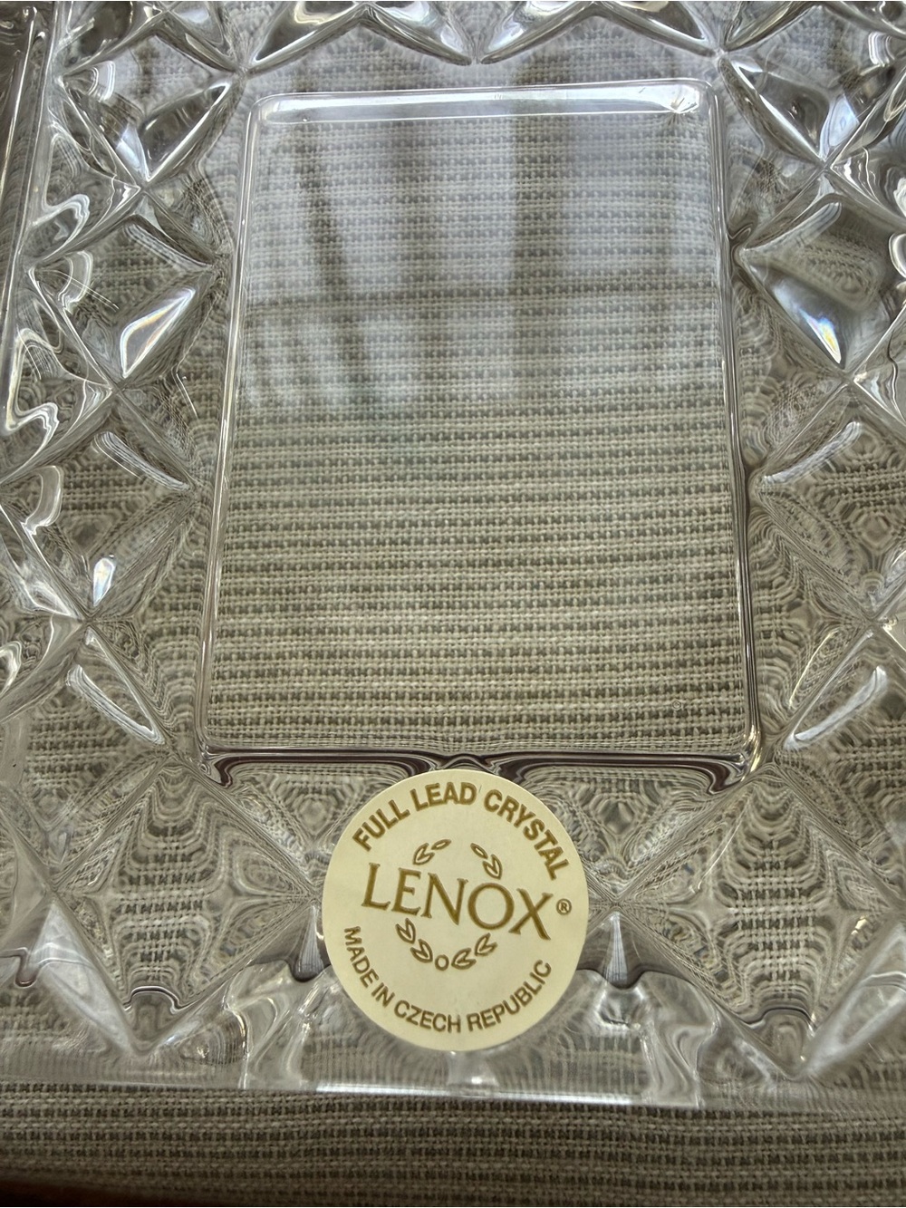 2 small Lenox Clear Crystal Czech Republic Faceted Rectangle Photo Vintage Frame - Picture 15 of 15